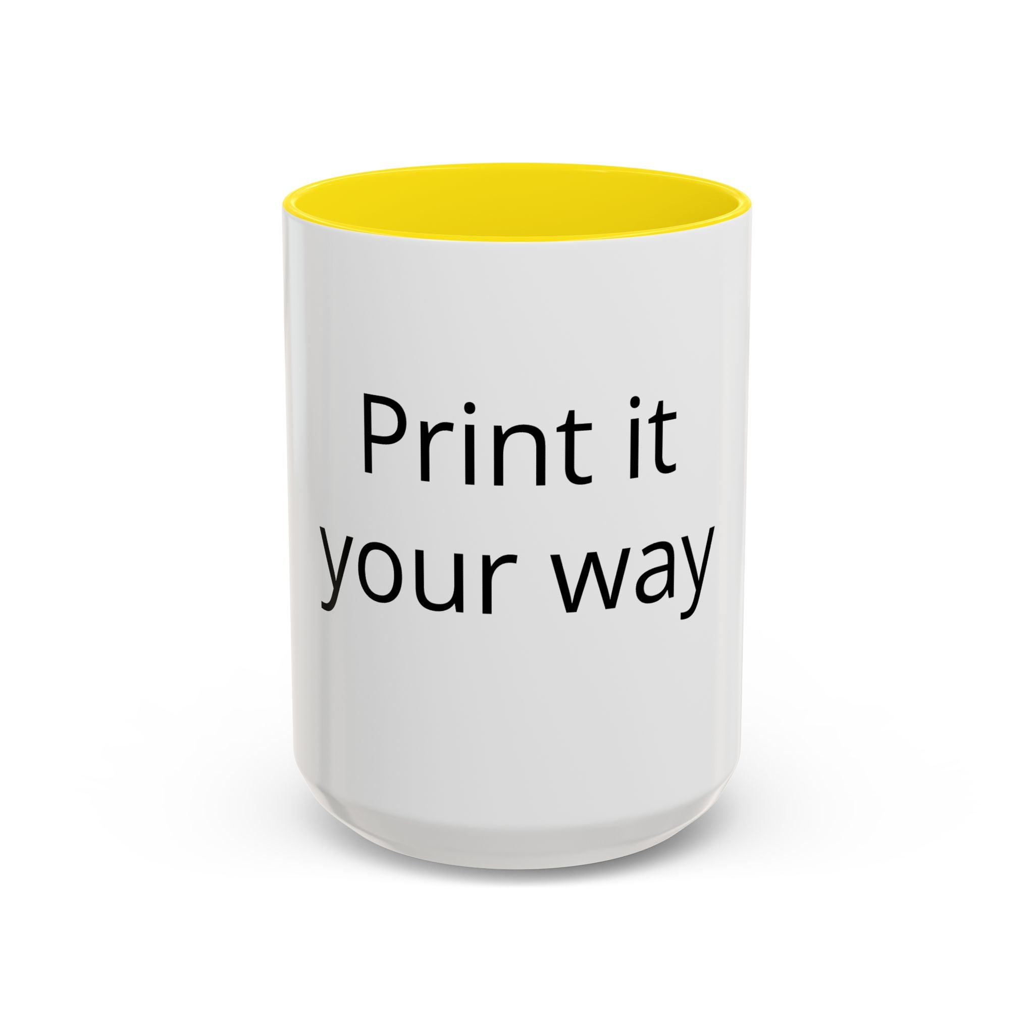 Accent Coffee Mug — Customizable “Print It Your Way” Black-Accent Coffee Cup