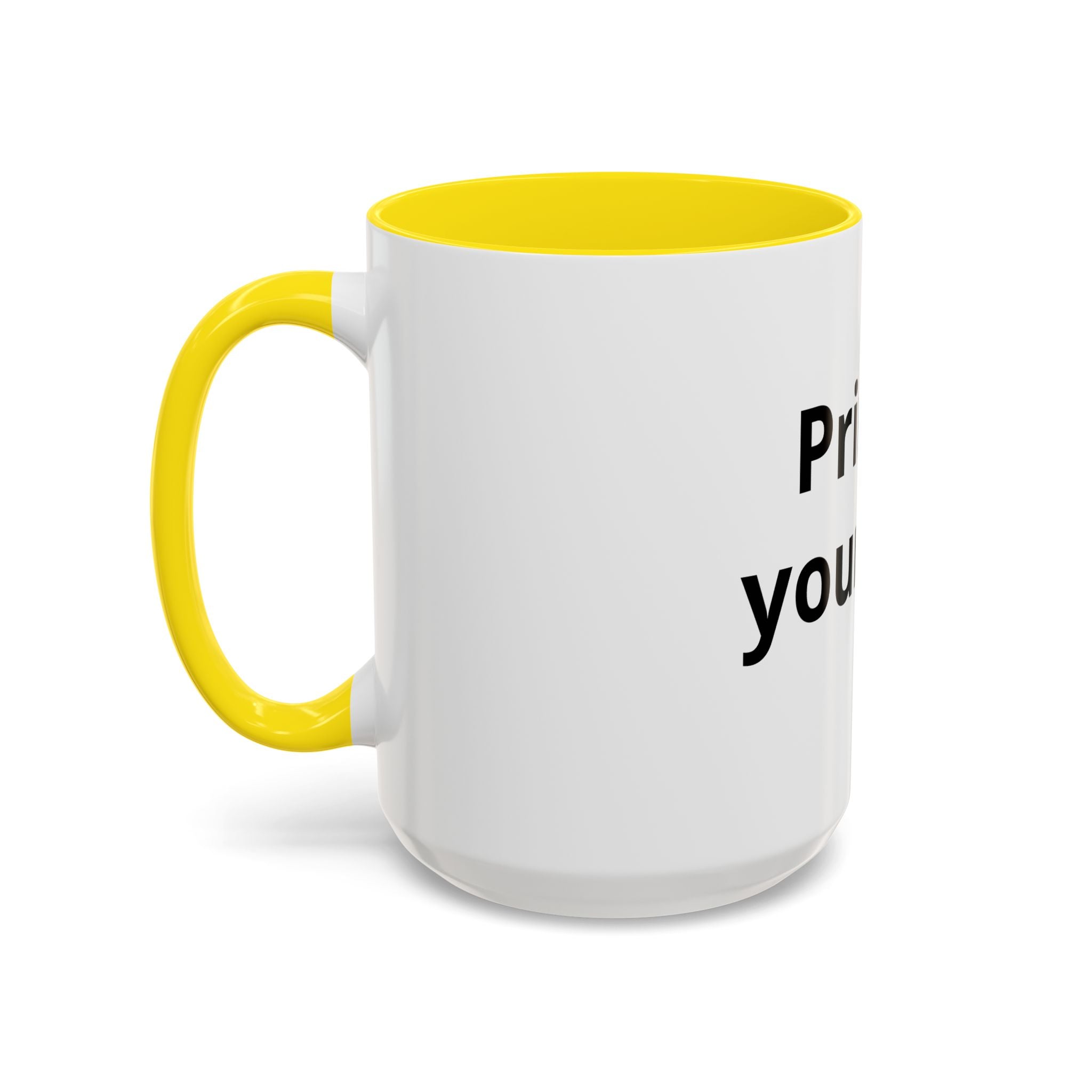 Accent Coffee Mug — Customizable “Print It Your Way” Black-Accent Coffee Cup