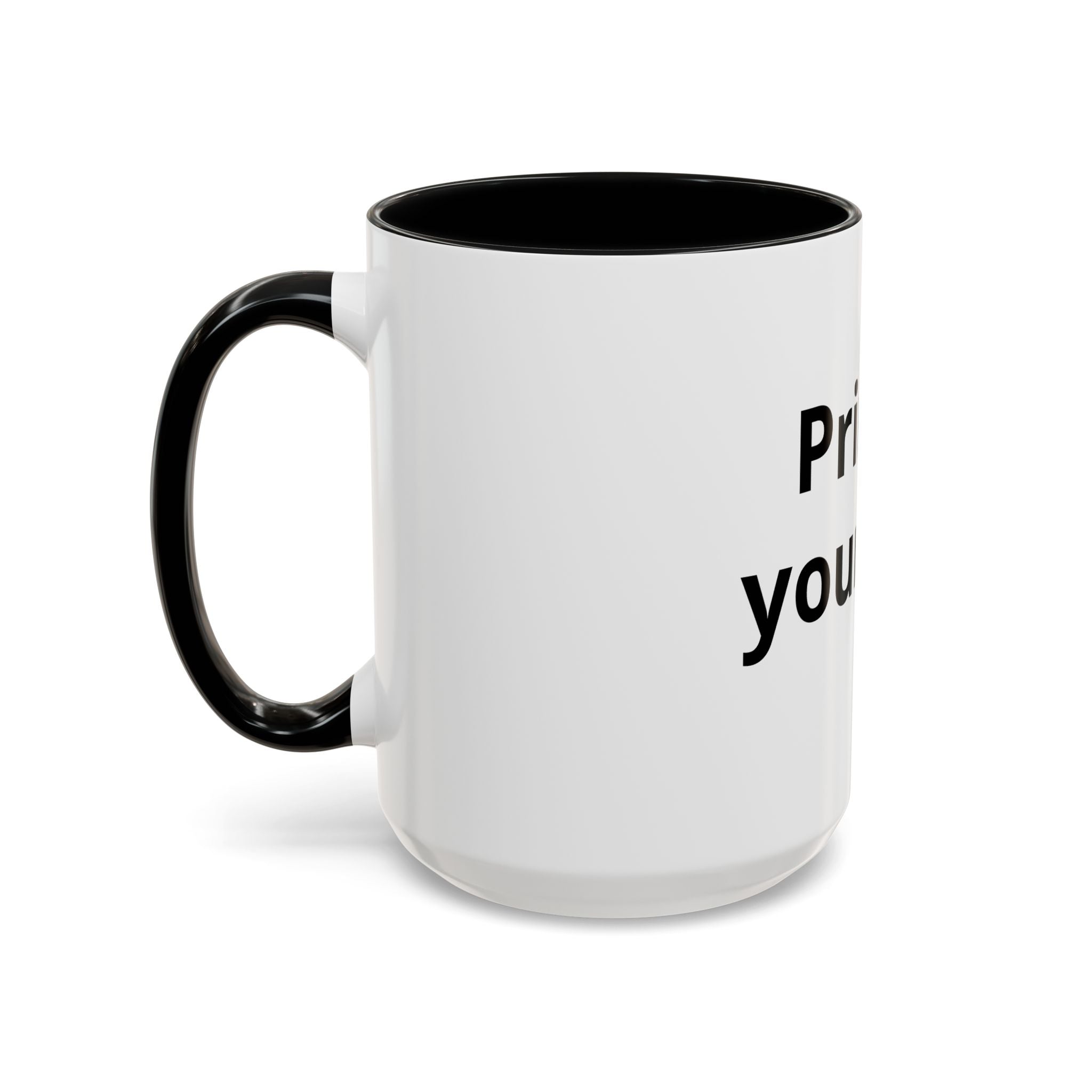 Accent Coffee Mug — Customizable “Print It Your Way” Black-Accent Coffee Cup